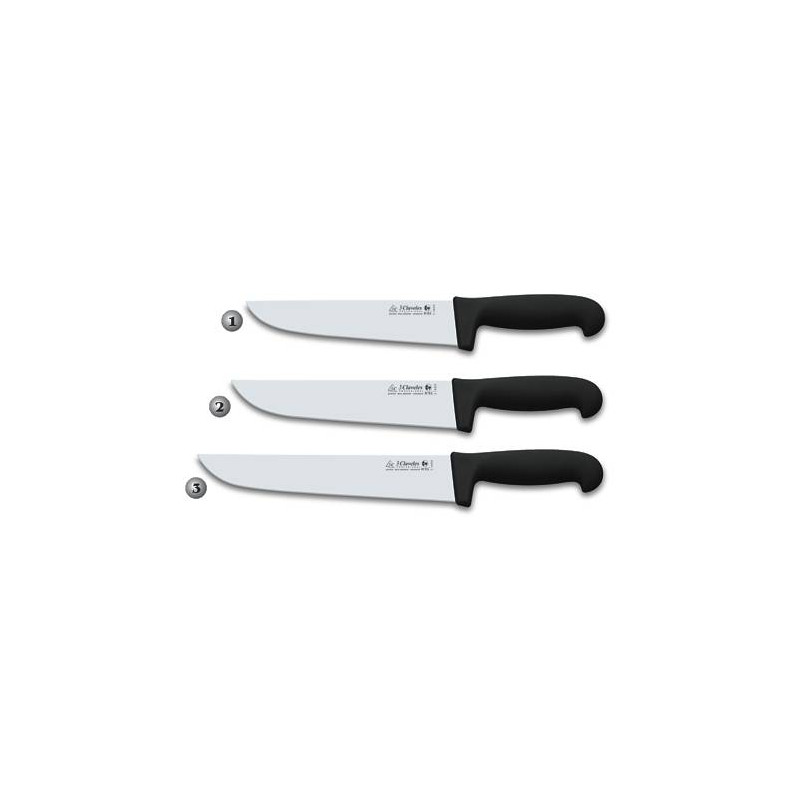 3 CLAVELES BUTCHERS KNIVES WITH BLACK HANLDE