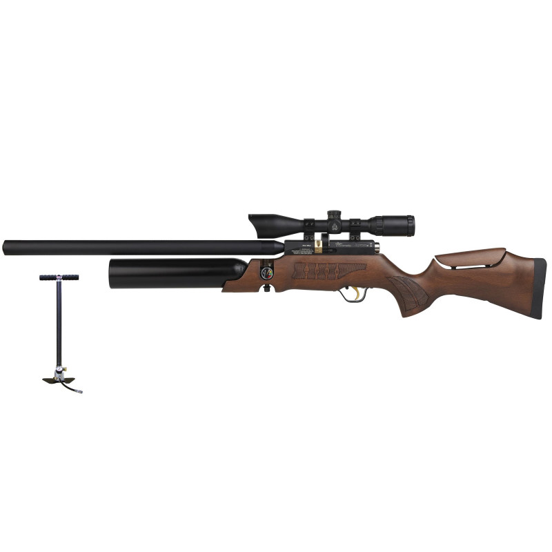 CONFEZIONE CARABINA NATURALE LYNX V10. CAL6.35MM P6-635 CARABINA + CANNOCCHIALE + SUPPORTI + BOMBA