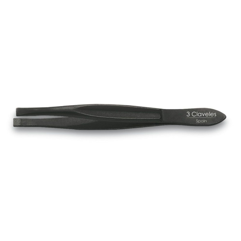 BLACK STRAIGHT TWEEZERS 8 cm EXH12 u 3C