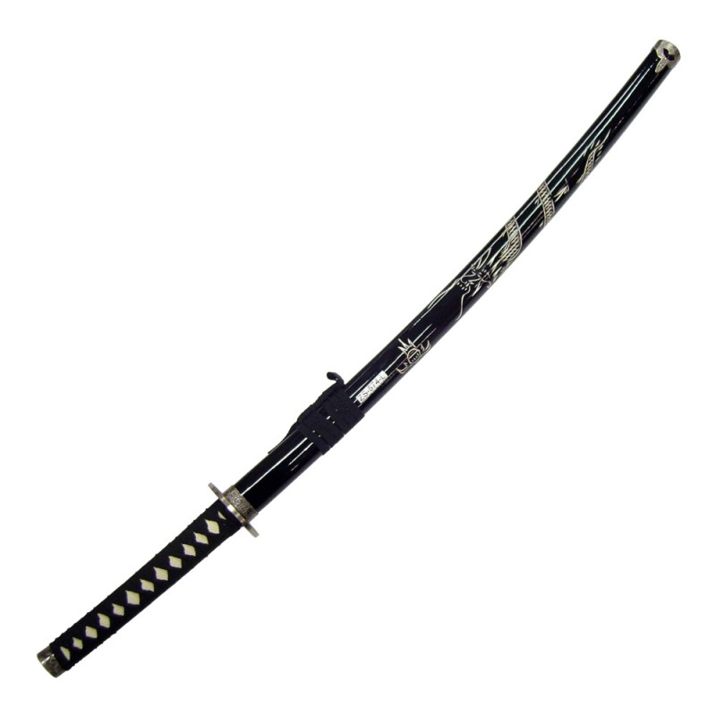 KATANA DECORATIVA DRAGÃO PRETO