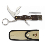 Mushroom knife with brush and ruler