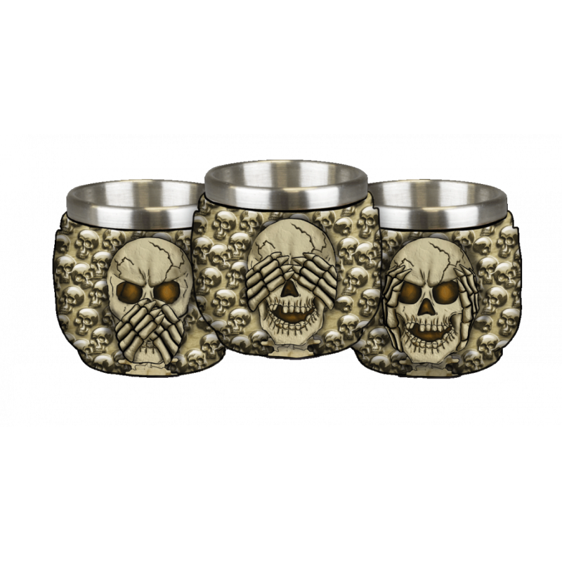 Schnapsglas TOLE10 3 Totenköpfe
