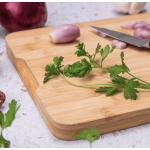 Tabla de Corte Madera Bambú 33cm x 23cm x 2 cm 3 claveles