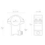 MONTURAS HAWKE 1" CARRIL 9-11 MM ALTA 2 PIEZAS