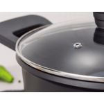 Saucepan with lid Ø 28 cm. Dark.  3 Claveles