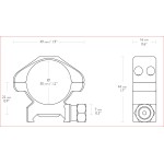 MONTURAS HAWKE PRECISIÓN ACERO 30 MM MEDIA CON TUERCA