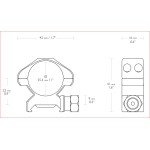 MONTURAS HAWKE PRECISIÓN ACERO 1" MEDIA CON TUERCA