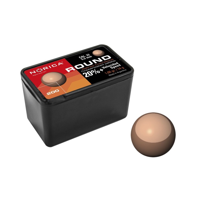 ROUND NORICA 5.5mm/.22 200 PELLETS FOR AIRGUNS