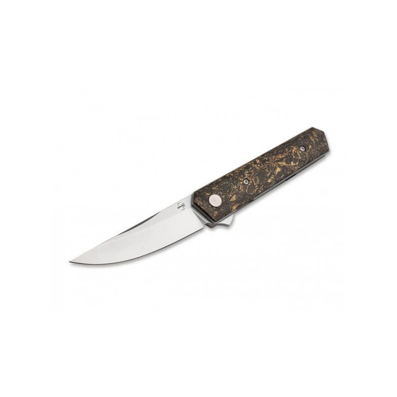 Böker Kwaiken Compact Flipper Marble Carbon Copper penknife