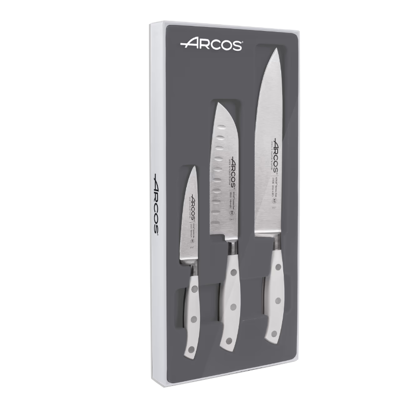 Set 3 knives kitchen Arcos Riviera Blanc