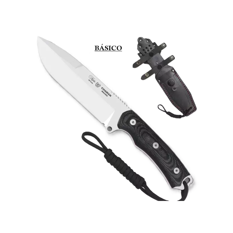 Cuchillo Nieto Chamán Macro Mikarta Negra 1.4116