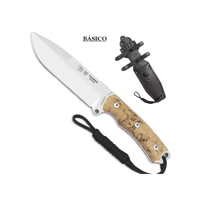 Cuchillo Nieto Chamán Macro Abedul rizado 1.4116