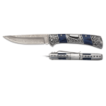 Coltello damasco Albinox 67 strati e resistenza blu