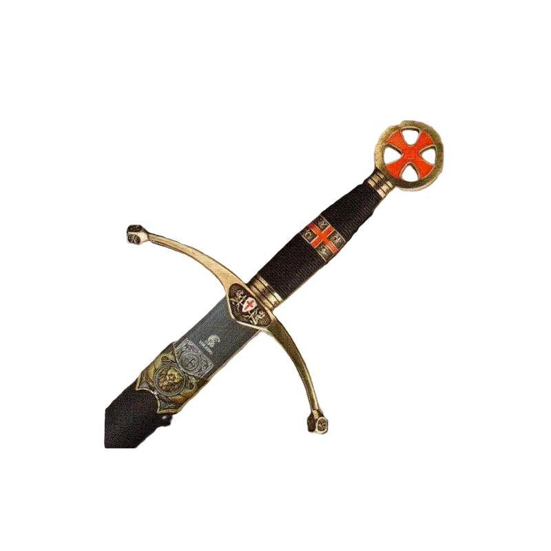 ESPADA CRUZADA DE LATÃO DECORADA. REFERÊNCIA 3110