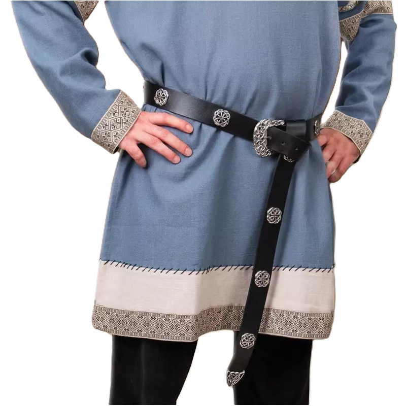 Edler Mittelaltergürtel - Schwarzes Leder - Ref. 201644