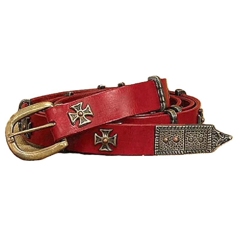 Medieval Belt - Red Leather - Ref 200878