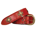 Ceinture Médiévale Large en Cuir Rouge - Réf. 200680