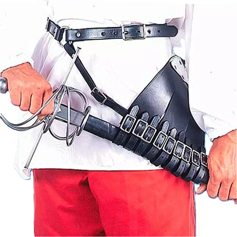 Rapier Rechtshänder-Halter - Schwarzes Leder - Ref. 200456