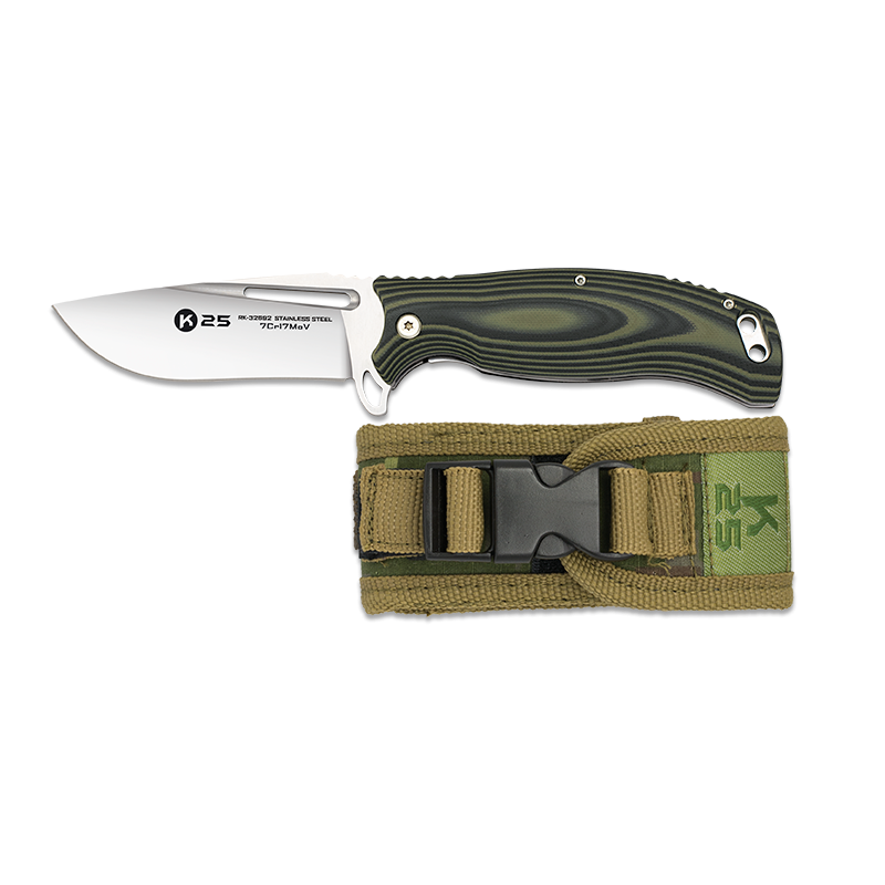 COLTELLO K25 CNC G.10 VERDE-NERO