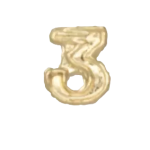 Numerical pin 3 gold