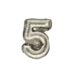Numerical pin 5 silver