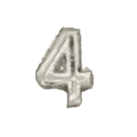 Numeral pasador diario 4 PLATA