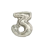 Numerical pin 3 silver