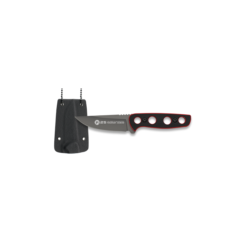 K25 Couteau de cou G10 rouge-noir