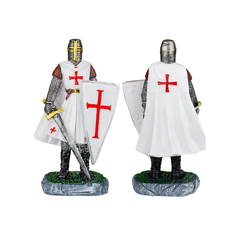 Tempelritter Figur mit Schwert 30cm Weiß