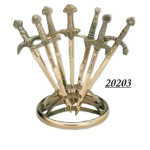 STAND ROUND LETTEROPENER FOR 7 MINI SWORD GOLD