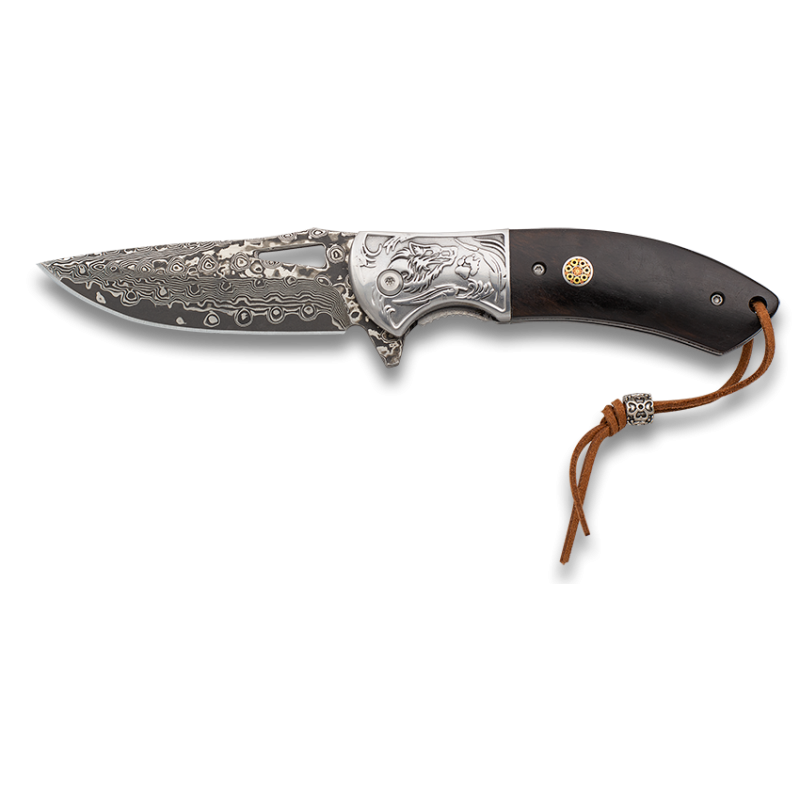 Navalha de Damasco com Ferrule Decorado