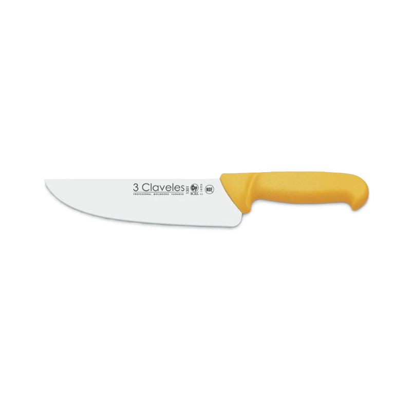 CUCHILLO CARNICERO 3CLAVELES MANGO AMARILLO 4