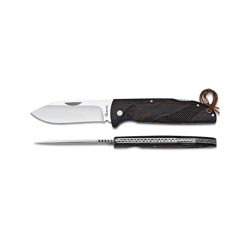 Couteau Albainox Lame en bois de wengé : 9 cm et verrou arrière