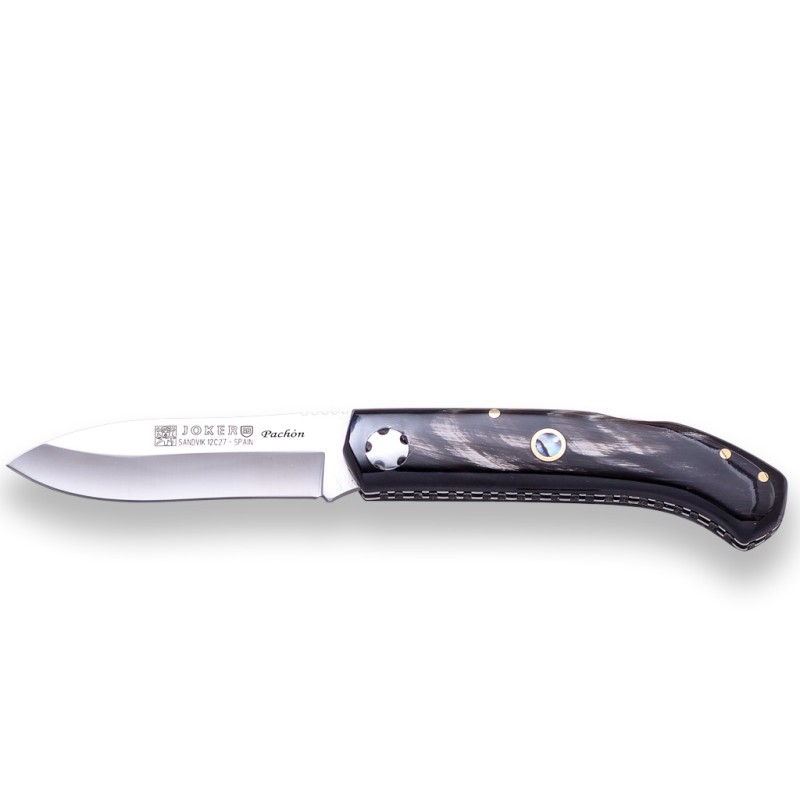 COUTEAU DE POCHE AVEC ÉCAILLES EN BOIS DE BUFFLE ET LAME DE 8 CM