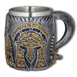 Taza resina casco armadura antigua