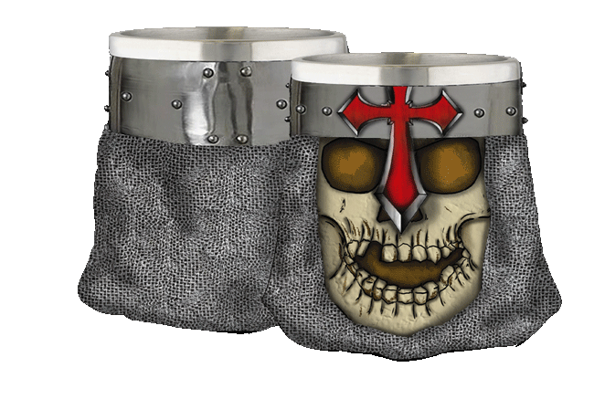 Vaso chupito  calavera cruz templaria