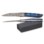 Couteau de mer Damascus Fantasy Blue
