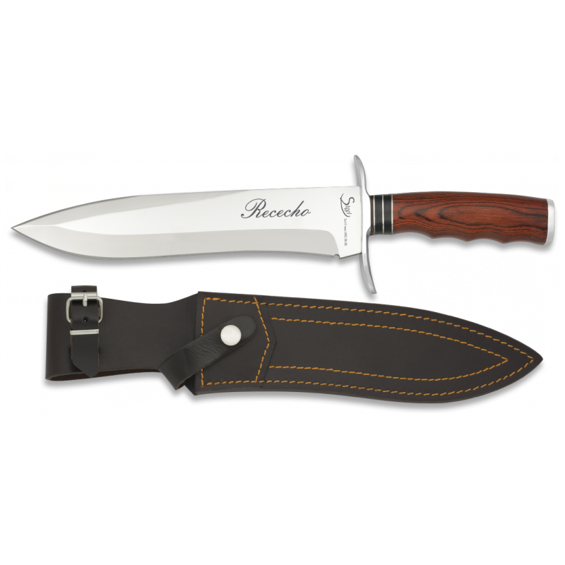 PIRSCHMESSER AUS PAKKAHOLZ. Klinge: 23,5 cm