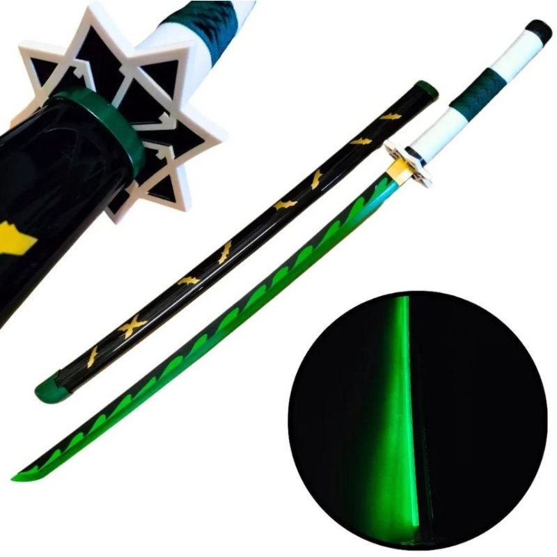 Lumière LED katana, feuille de bambou S6049 Demon Slayer