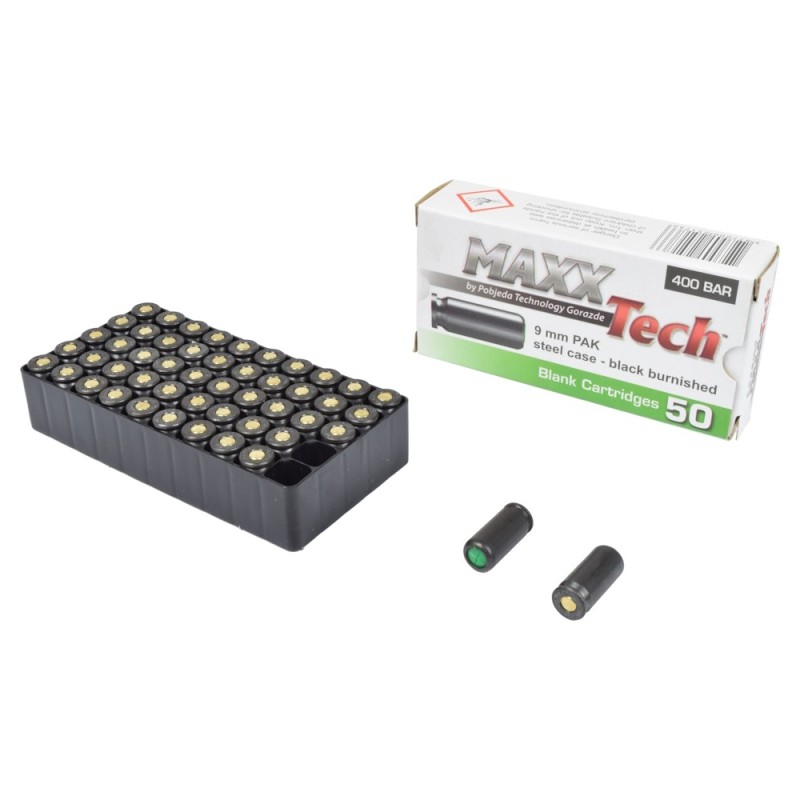 BLANK AMMUNITION MAXX TECH BLACK 9MM P.A.K