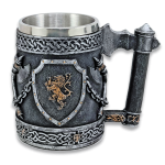 Resin mug with lion shield