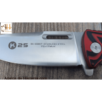 Faca CNC K25 G-10 Lâmina Vermelho-Preto: 9,8 cm