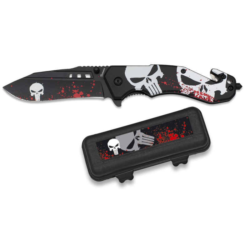 Albainox Skull penknife with ABS case.