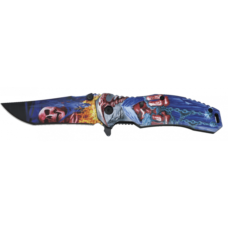 Coltello Albainox 3D goffrato "Skull Fist"