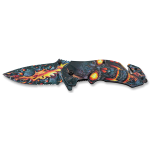 Albainox Totenkopf Messer Feuer Mixed Edge