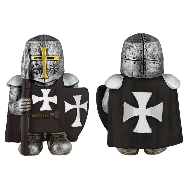 Cavaleiro Templário com lança de resina em miniatura