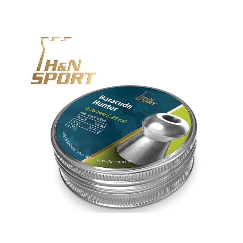 H&N Barracuda Hunter Pellets 1,78g Dose 150Stk. 6,35 Millimeter