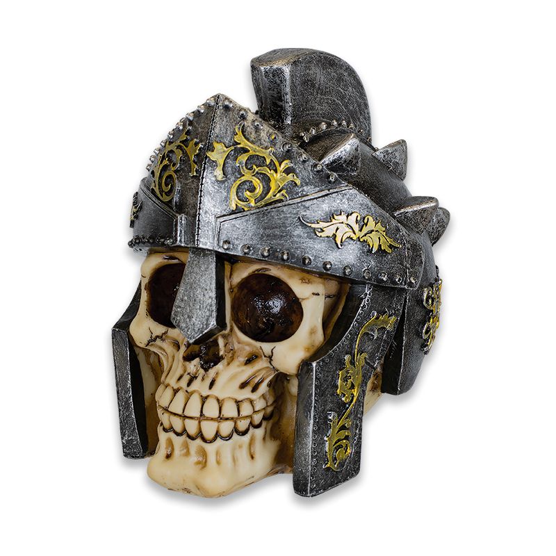 Crâne avec casque décoratif
