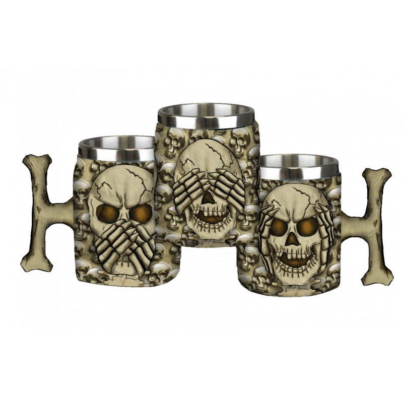 Caneca de resina 3 calveras