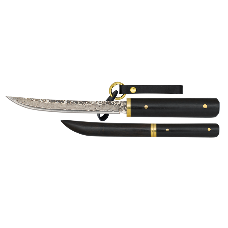 Cuchillo Ébano Acero Damasco